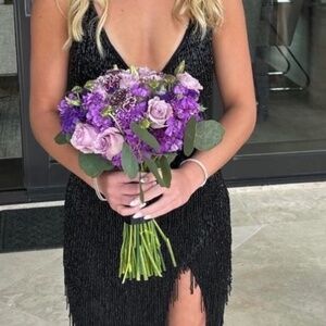 Black Beaded Prom Dress